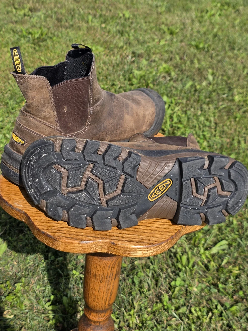 Keen Men’s Brown Slip-On Waterproof Work Boots